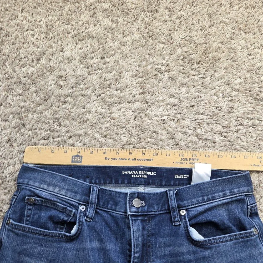 Banana Republic Jeans Mens 33x32 Blue Slim Fit Denim Stretch